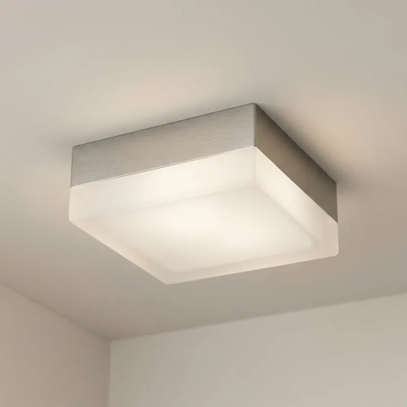 Avoca 1 Light Nickel Flush Mount — Modern Lights LED Ceiling Lights 40.0W 