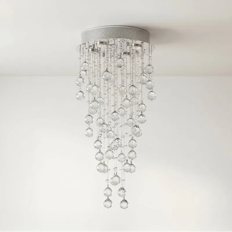 Rain Drop 4 Light Chrome Chandelier — Modern Lights LED Pendant Lights 35.0W 