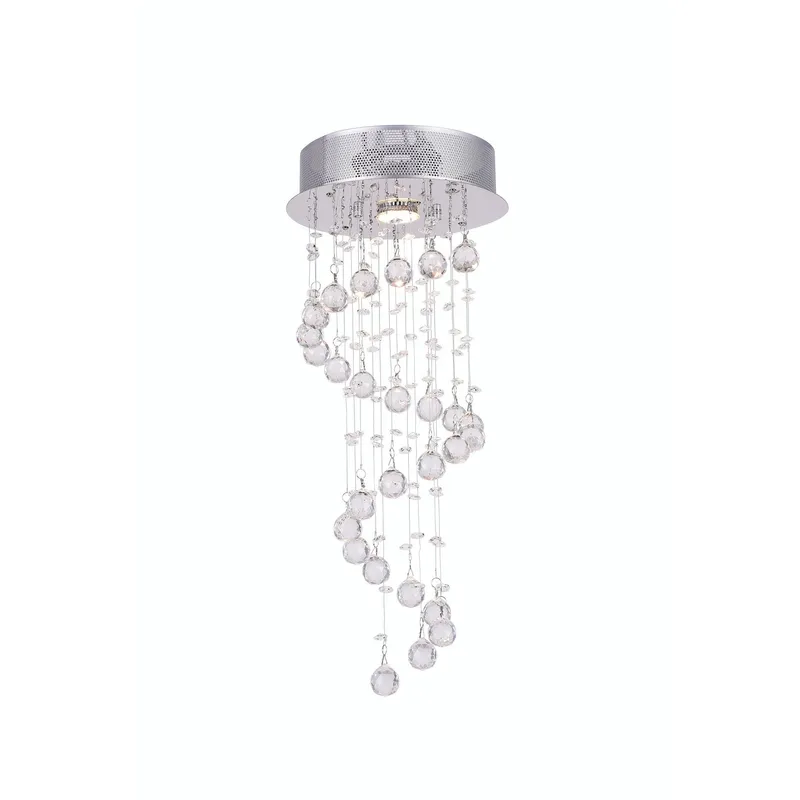 Spiral 1 Light Chrome Chandelier — Modern Lights LED Pendant Lights 35.0W 