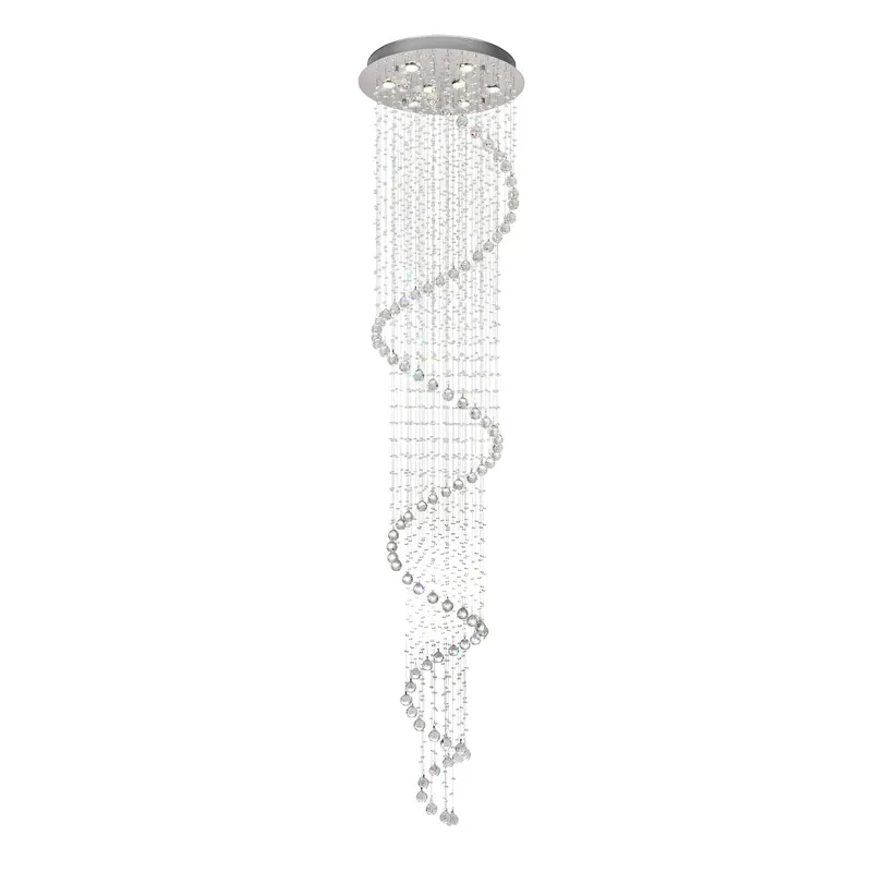 Spiral 8 Light Chrome Chandelier — Modern Lights LED Pendant Lights 35.0W 