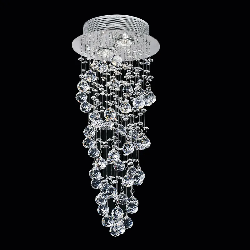 Double Spiral 2 Light Chrome Chandelier — Modern Lights LED Pendant Lights 35.0W 