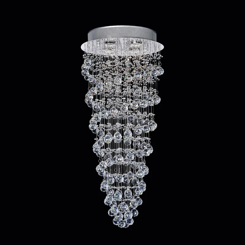 Double Spiral 4 Light Chrome Chandelier — Modern Lights LED Pendant Lights 35.0W 