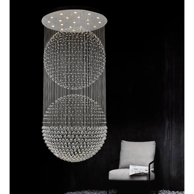 Double Sphere 21 Light Chrome Chandelier — Modern Lights LED Pendant Lights 35.0W 