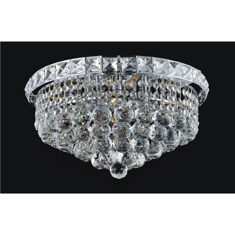 Luminous 4 Light Chrome Flush Mount Ceiling Fixture — Modern Lights LED Ceiling Lights 60.0W 