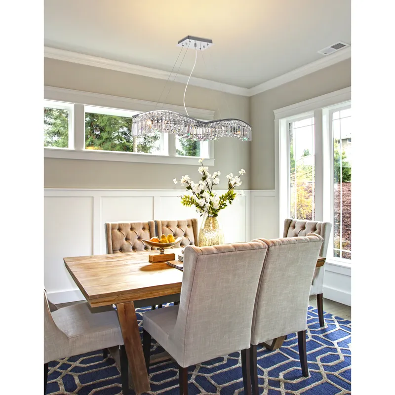 Glamorous 5 Light Chrome Chandelier Down Fixture — Modern Lights LED Pendant Lights 60.0W 