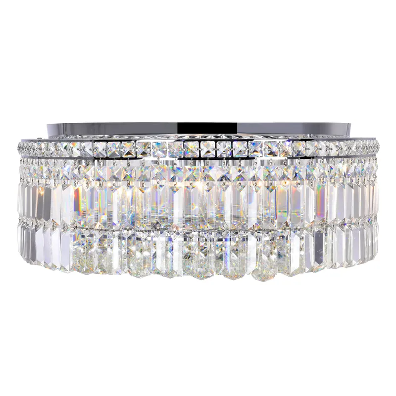 Colosseum 10 Light Chrome Flush Mount with Crystals — Modern Lights LED Ceiling Lights 60.0W 