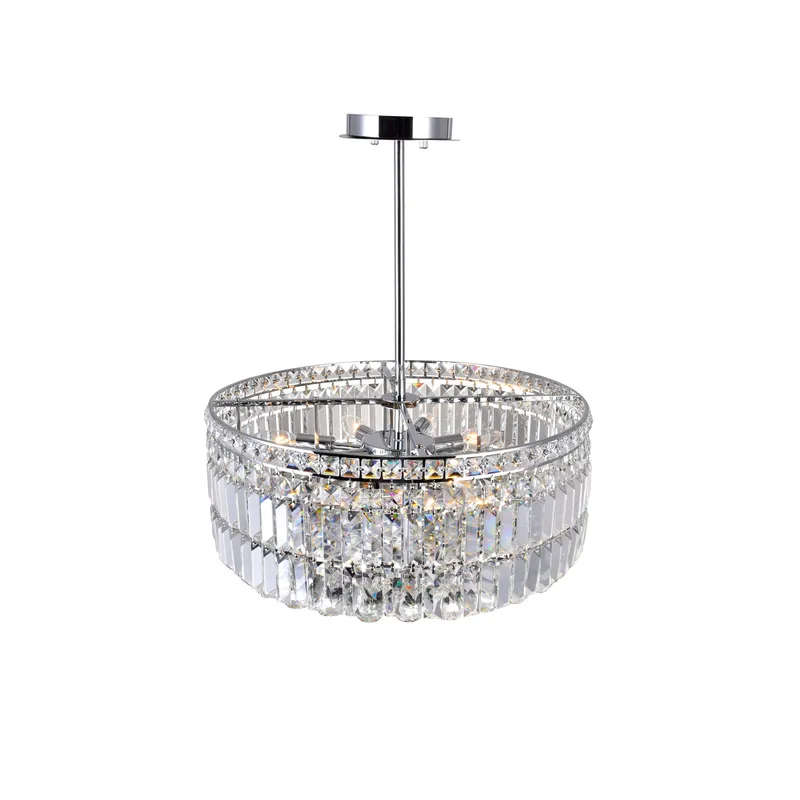 Colosseum 8 Light Chrome Chandelier Down Fixture with Crystals — Modern Lights LED Pendant Lights 60.0W 