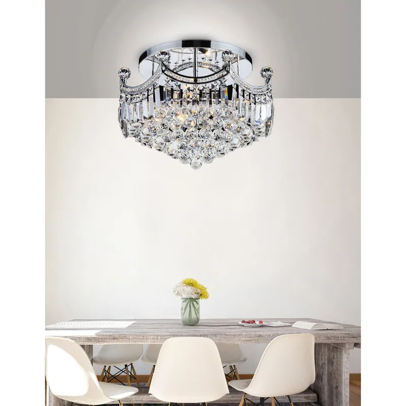 Amanda 8 Light Chrome Flush Mount — Modern Lights LED Ceiling Lights 60.0W 