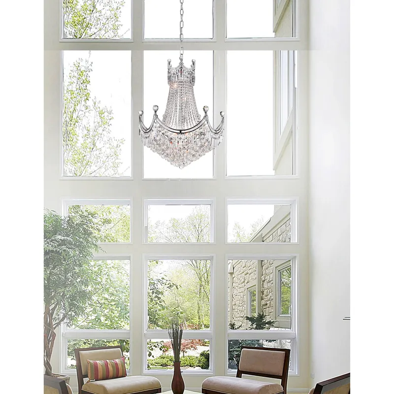 Amanda 15 Light Chrome Chandelier Down Fixture — Modern Lights LED Pendant Lights 60.0W 