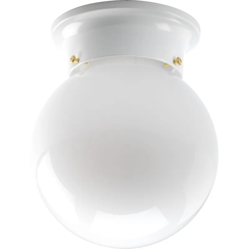 One-Light Small Glass Globe Close-to-Ceiling — Progress Lighting LED Post Top Lights  