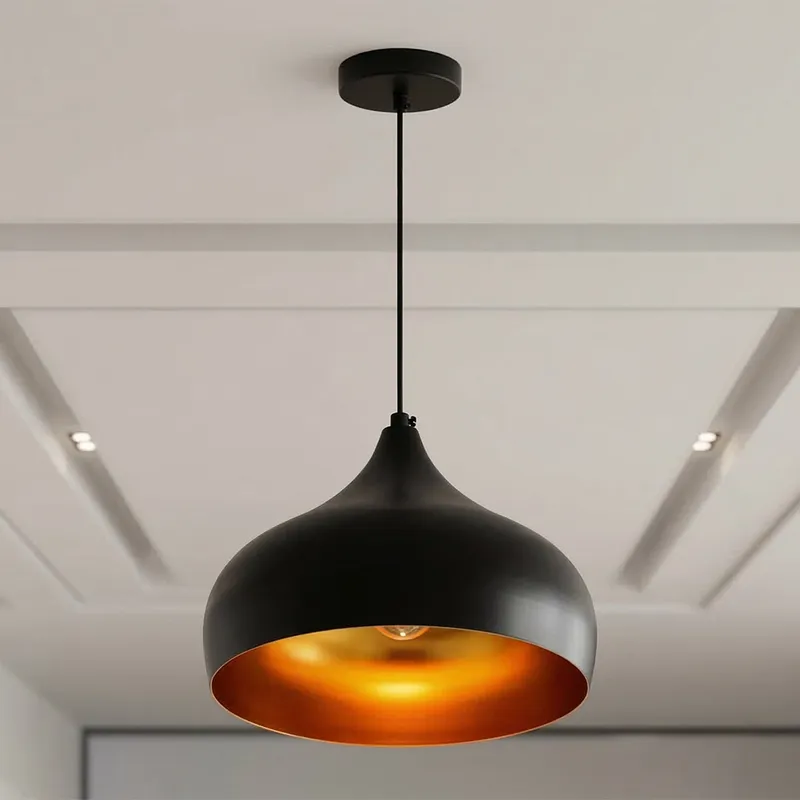 Dynamic 1 Light 9in Black Pendant Light — Modern Lights LED Pendant Lights 60.0W 