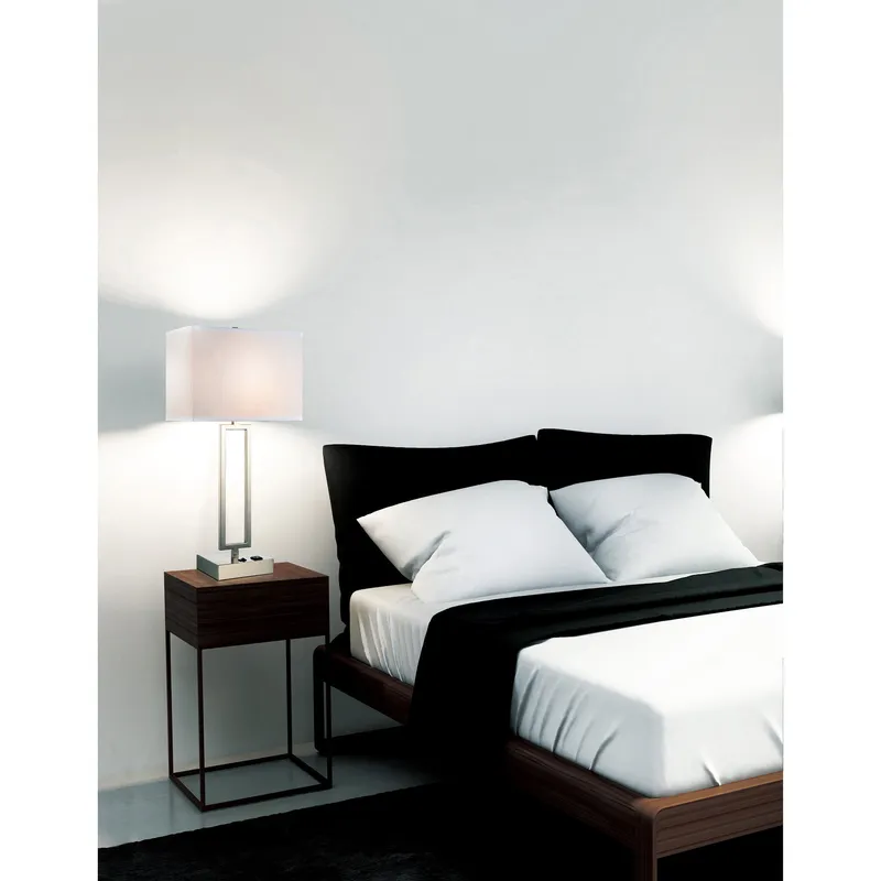 Torren 1 Light Satin Nickel Table Lamp — Modern Lights LED General Lighting 60.0W 