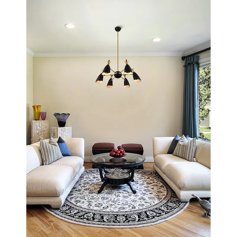 Rolin 12 Light Satin Gold Down Chandelier — Modern Lights LED Pendant Lights 40.0W 