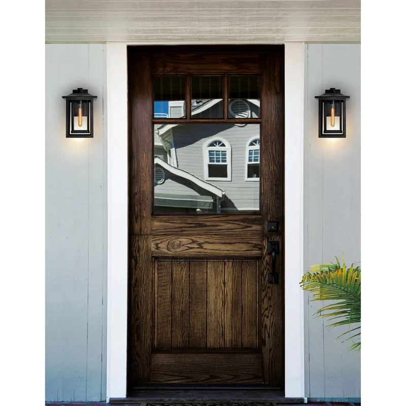 Winfield 1 Light Black Wall Light Outdoor Wall Fixture — Modern Lights LED Wall Lights 60.0W 