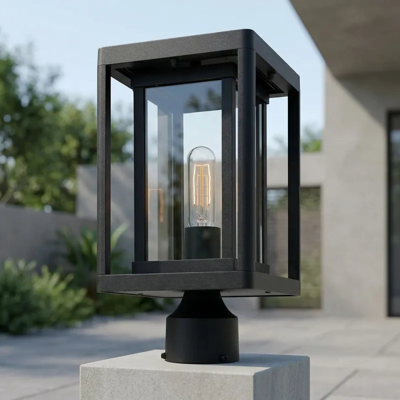 Mulvane 1 Light Black Outdoor Lantern Head — Modern Lights LED Bollards & Pathway Lights 60.0W 