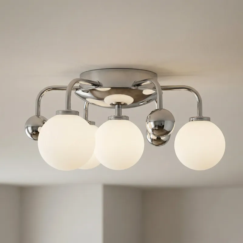 Element 4 Light Nickel Flush Mount — Modern Lights LED Ceiling Lights 7.0W 