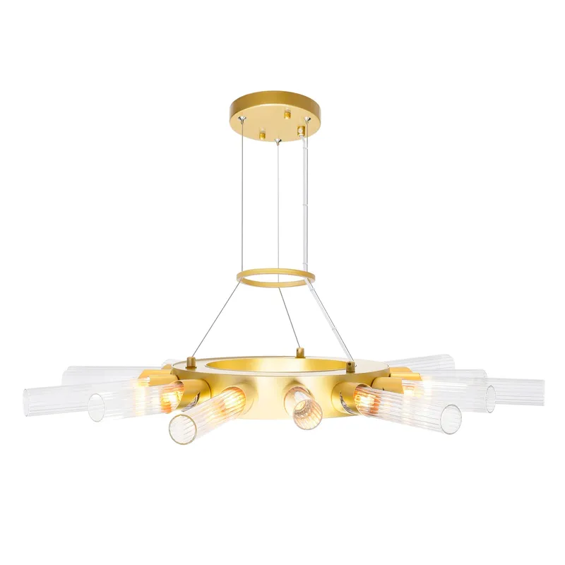 Collar 14 Light Satin Gold Chandelier — Modern Lights LED Pendant Lights 5.0W 