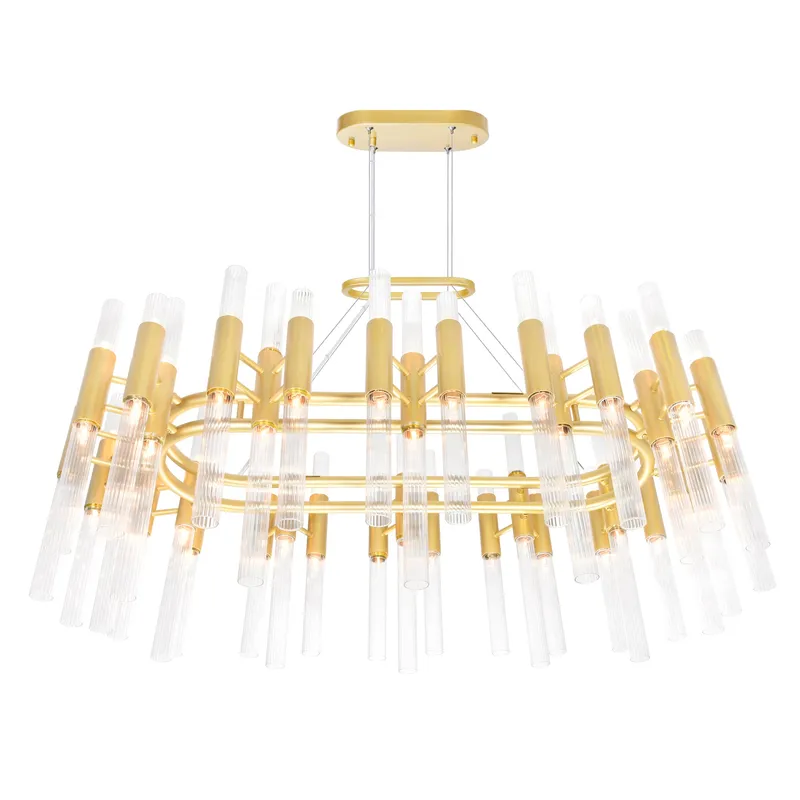 Orgue 72 Light 39in Satin Gold Chandelier — Modern Lights LED Pendant Lights 5.0W 