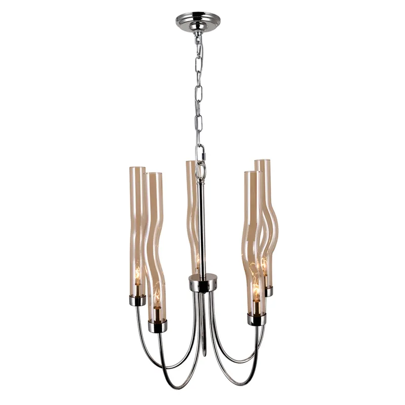Meduse 5 Light Nickel Chandelier Polished Finish — Modern Lights LED Pendant Lights 60.0W 