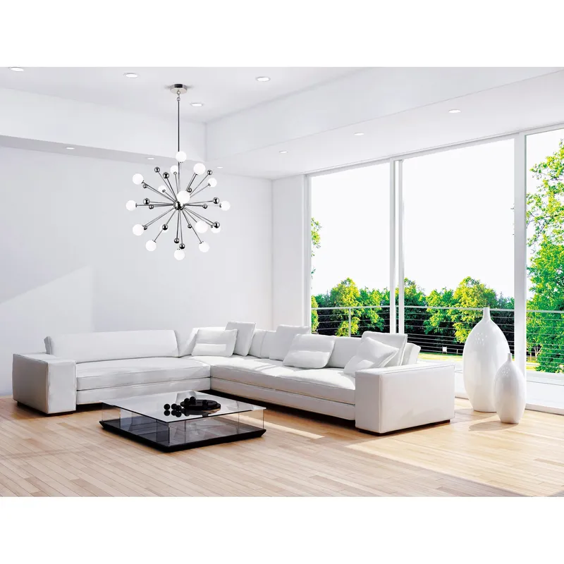 Element 17 Light Nickel Chandelier with Polished Nickel Finish — Modern Lights LED Pendant Lights 7.0W 