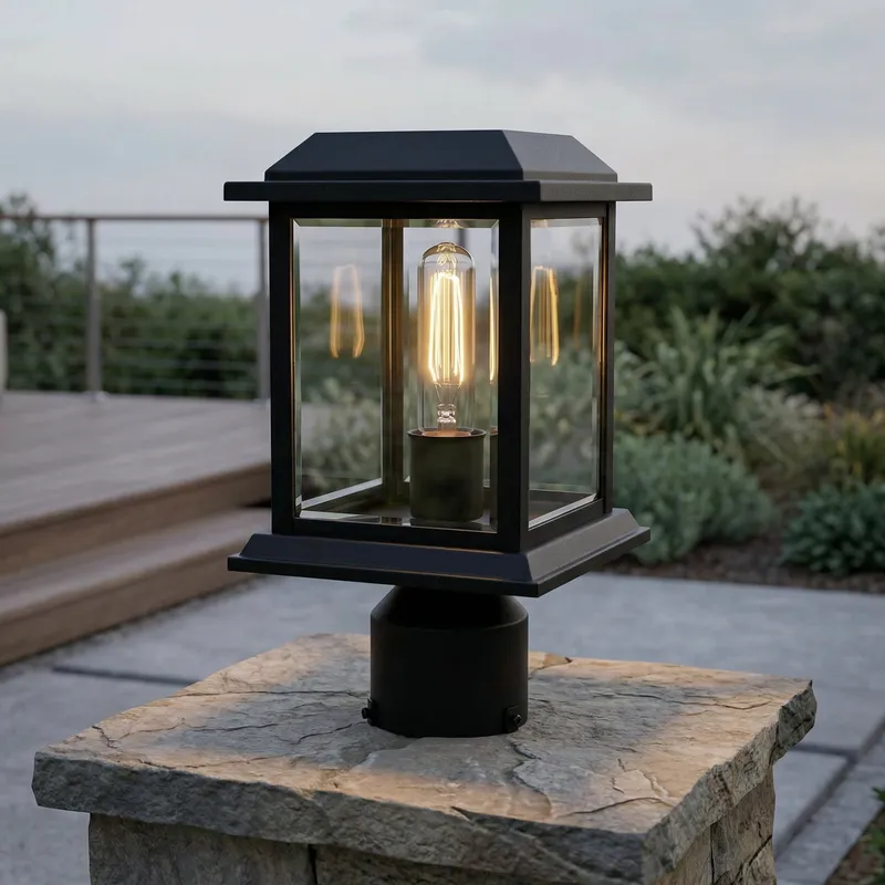 Blackbridge 1 Light Black Outdoor Lantern Head — Modern Lights LED Bollards & Pathway Lights 60.0W 