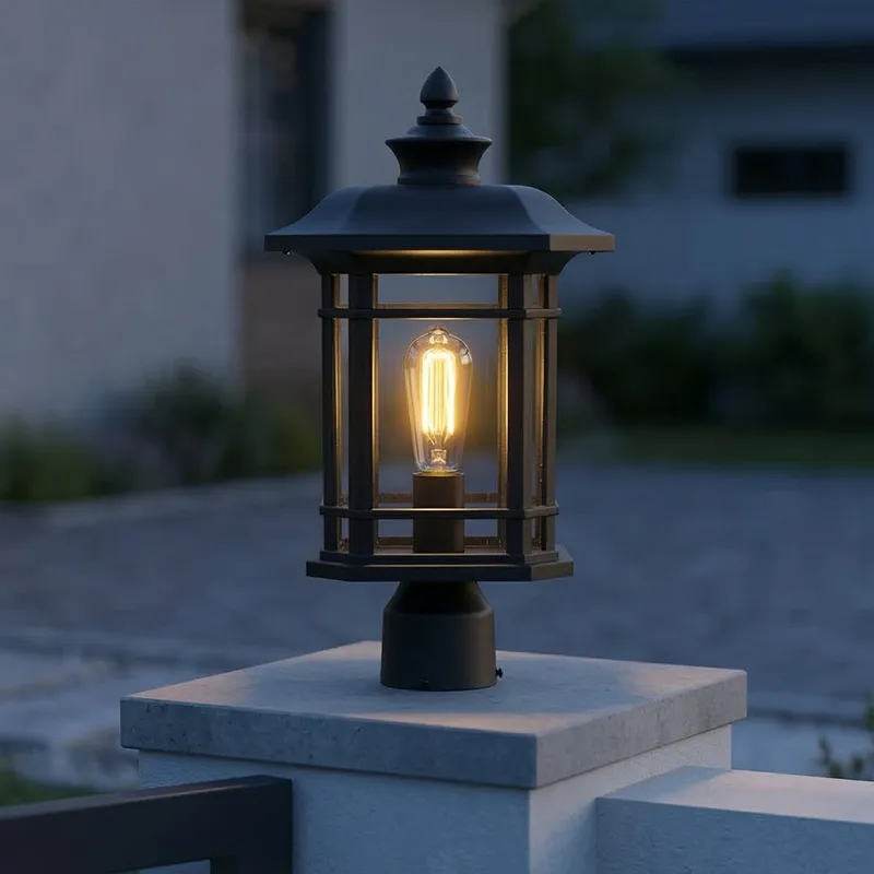 Blackburn 1 Light Black Outdoor Lantern Head — Modern Lights LED Bollards & Pathway Lights 60.0W 