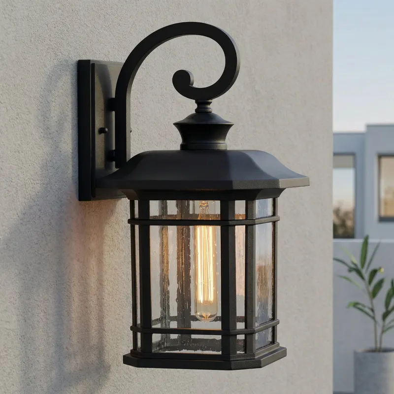 Blackburn 1 Light Black Outdoor Wall Lantern — Modern Lights LED Wall Lights 60.0W 