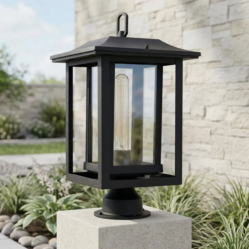 Winfield 1 Light Black Outdoor Lantern Head — Modern Lights LED Bollards & Pathway Lights 60.0W 