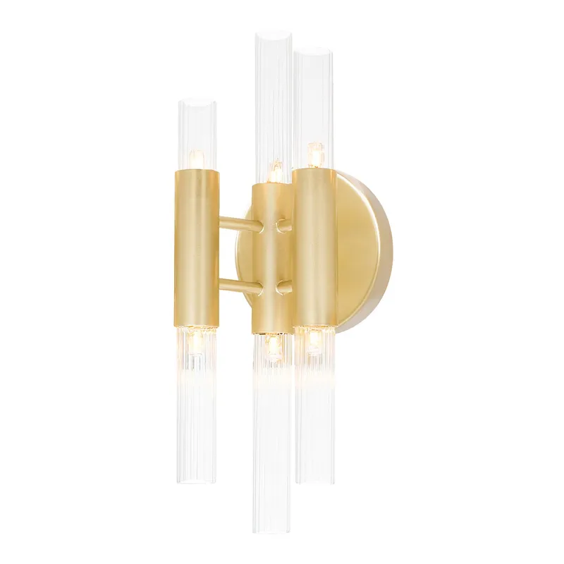 Orgue 6 Light Satin Gold Wall Gold Sconce — Modern Lights LED Wall Lights 5.0W 
