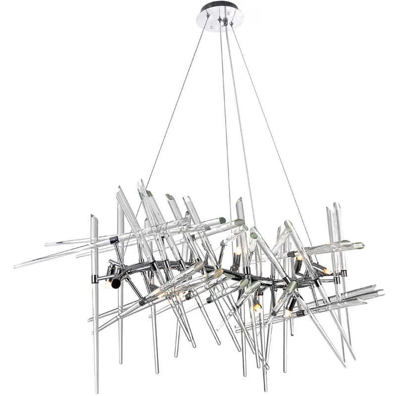 Icicle 10 Light 39 Inch Chrome Chandelier — Modern Lights LED Pendant Lights 40.0W 