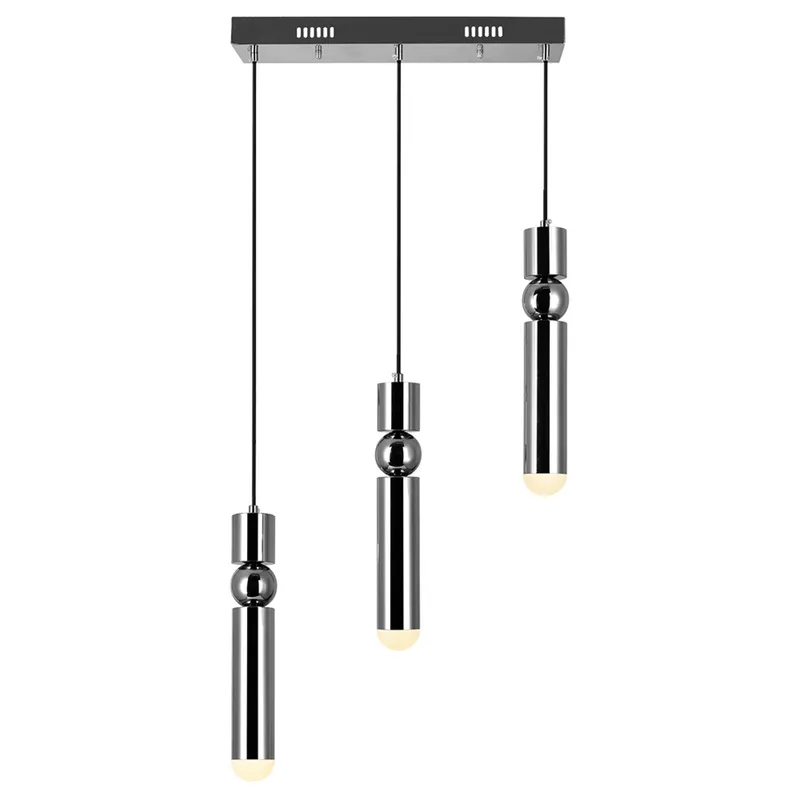 Chime 3 Light Polished Nickel Table Chandelier — Modern Lights LED Pendant Lights 15.0W 