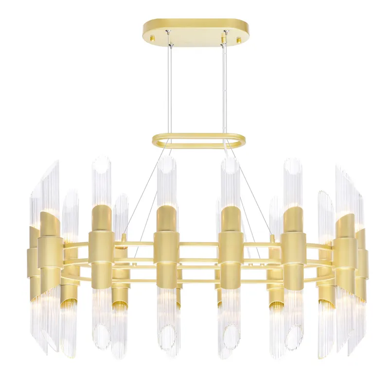Croissant 28 Light Gold Chandelier With Satin Gold Finish — Modern Lights LED Pendant Lights 60.0W 