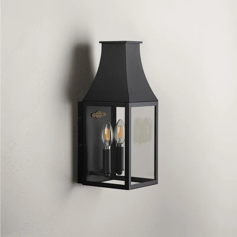 Radcliffe Collection Two-Light Small Black New Traditional Outdoor Wall Lantern — Progress Lighting LED Wall Lights  