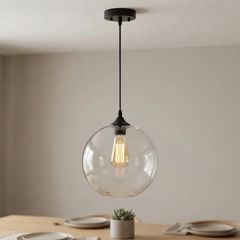 Clear Glass 1 Light 10 Inch Mini Pendant — Modern Lights LED Pendant Lights 60.0W 