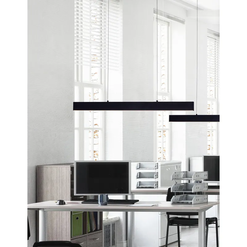 Krista 47in Black Chandelier Integrated LED Fixture — Modern Lights LED Linear Lights 25.0W 