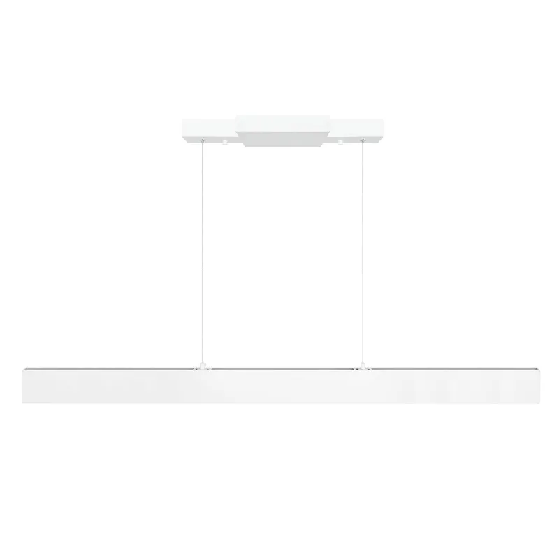 Krista 47in Satin White Chandelier Integrated LED Fixture — Modern Lights LED Linear Lights 25.0W 