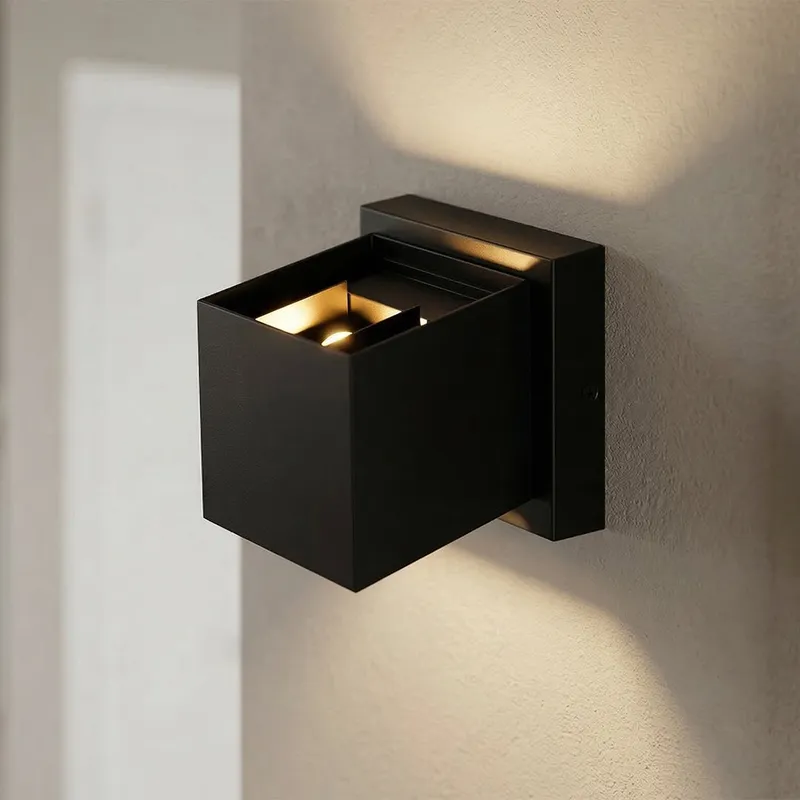 Lilliana Square Black Wall Sconce Integrated LED Fixture — Modern Lights LED Wall Lights 10.0W 