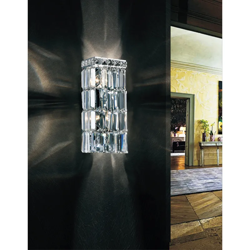 Colosseum 2 Light Bathroom Sconce with Crystal Accents — Modern Lights LED Wall Lights 60.0W 