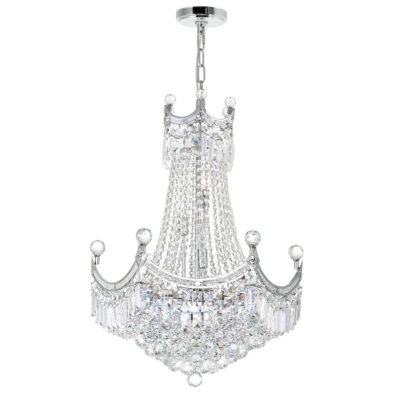 Amanda 11 Light Chrome Chandelier Down Fixture — Modern Lights LED Pendant Lights 60.0W 