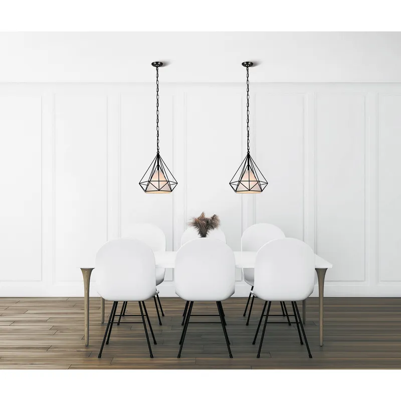 Diamond 1 Light Black Pendant Light — Modern Lights LED Pendant Lights 60.0W 