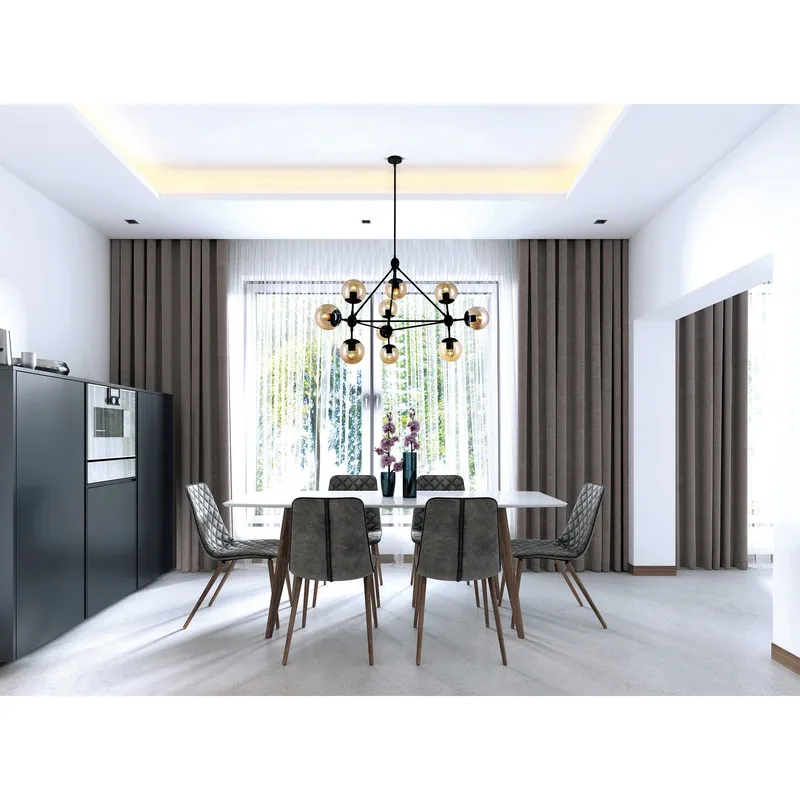Glow 10 Light 39in Black Chandelier — Modern Lights LED Pendant Lights 60.0W 