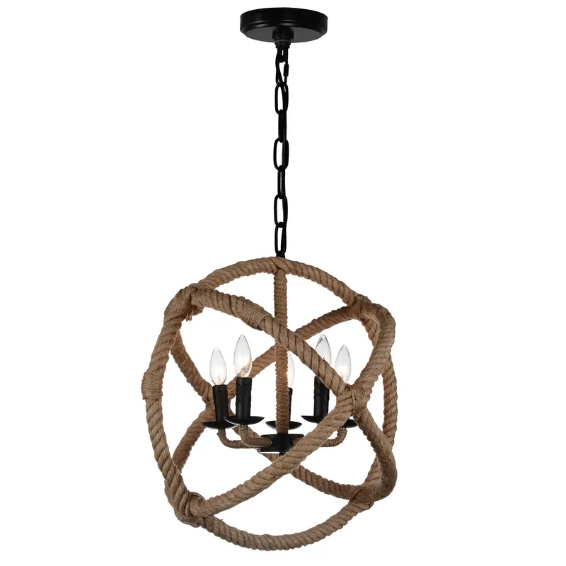 Padma 5 Light 21in Black Chandelier — Modern Lights LED Pendant Lights 60.0W 