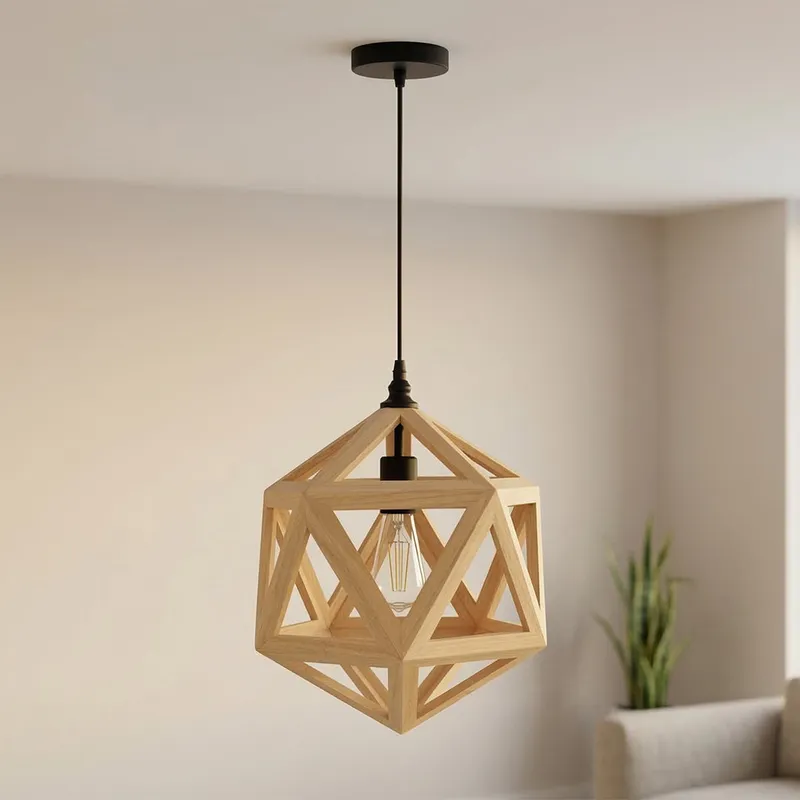 Lante 1 Light Black Pendant Wood Pendant — Modern Lights LED Pendant Lights 60.0W 