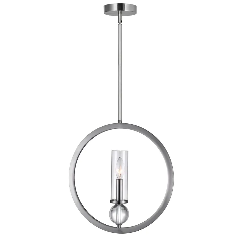 Elton 1 Light Satin Nickel Pendant — Modern Lights LED Pendant Lights 60.0W 