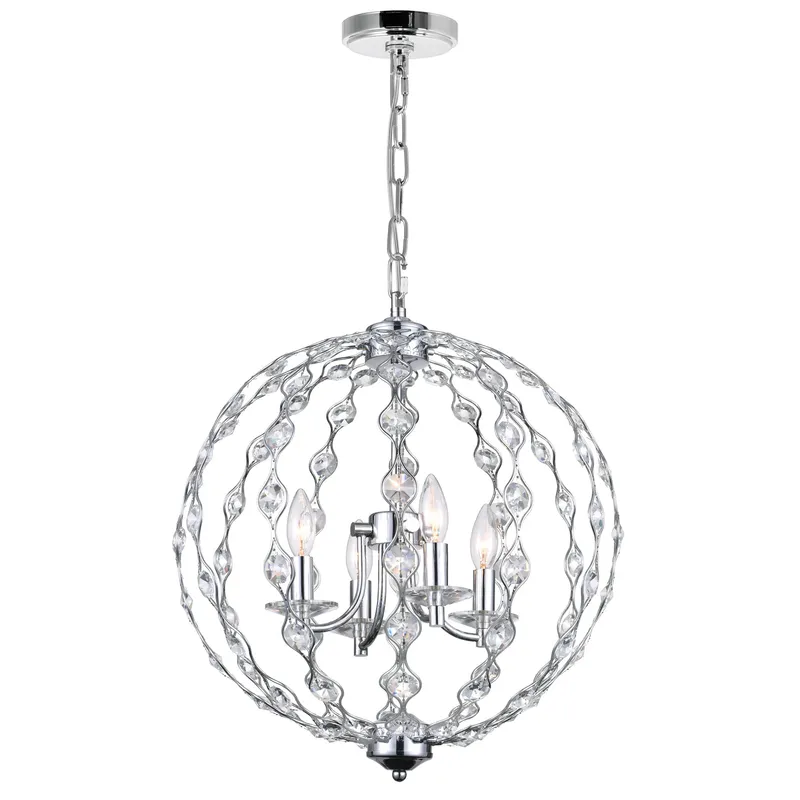 Esia 4 Light Chrome Chandelier — Modern Lights LED Pendant Lights 60.0W 