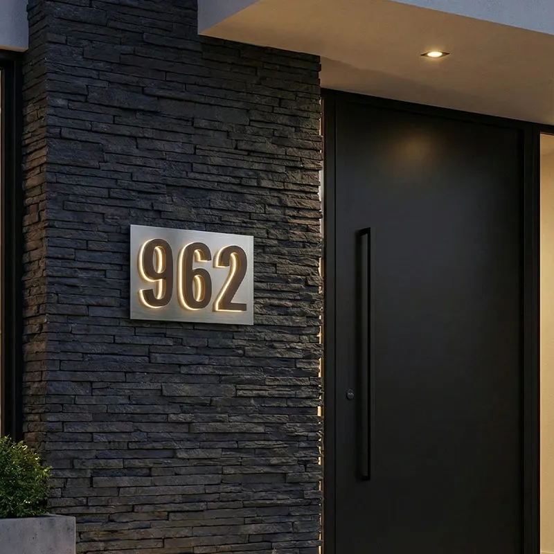 LED Backlit House Number Plaque – Customized Illuminated Address Marker — Modern Lights LED General Lighting  