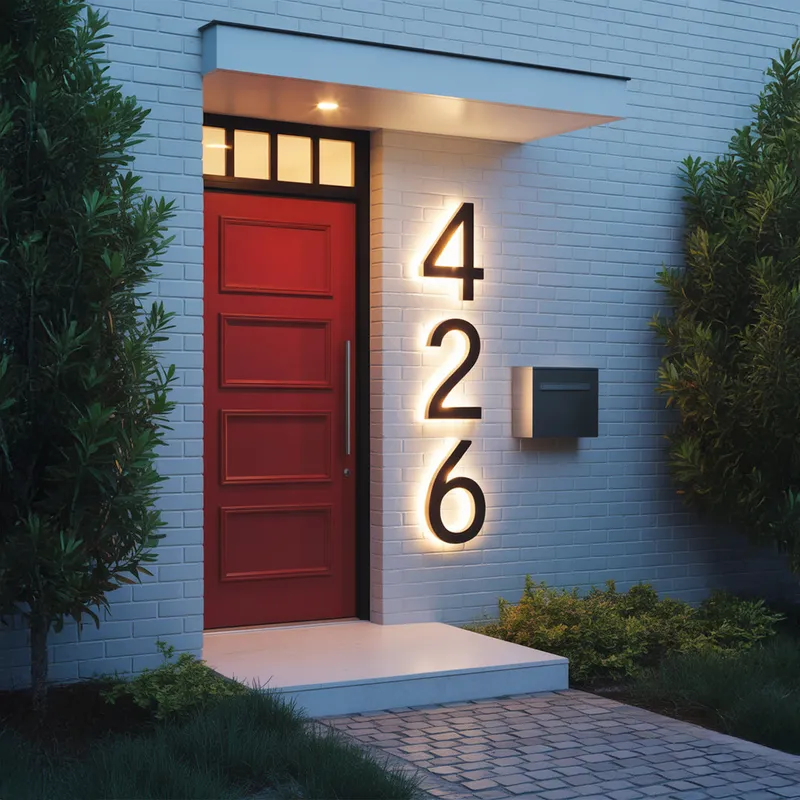 Modern LED Stainless Steel House Numbers – Custom Illuminated Address Sign for Home & Business — Modern Lights LED General Lighting  