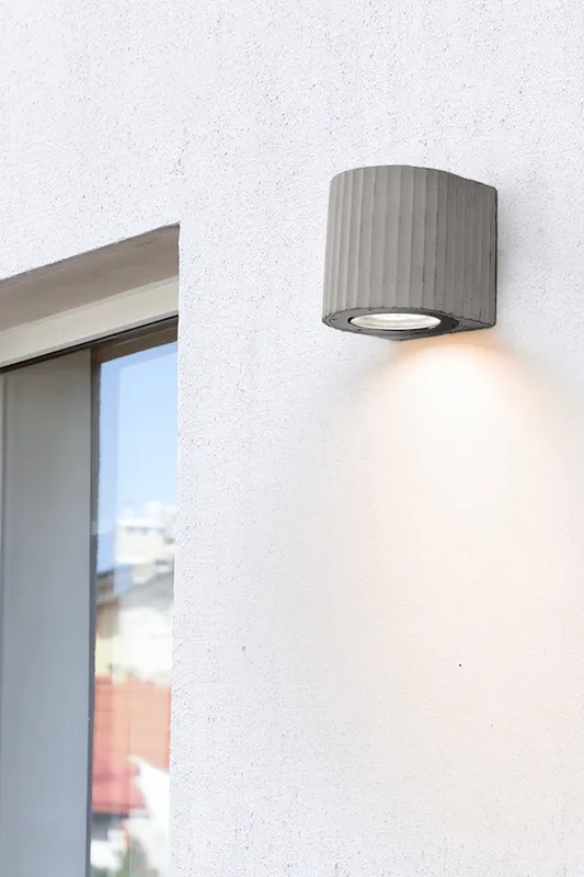 Artisan Concrete Corinthian Wall Sconce Cement Grey Fixture — Modern Lights LED Wall Lights 20.0W 