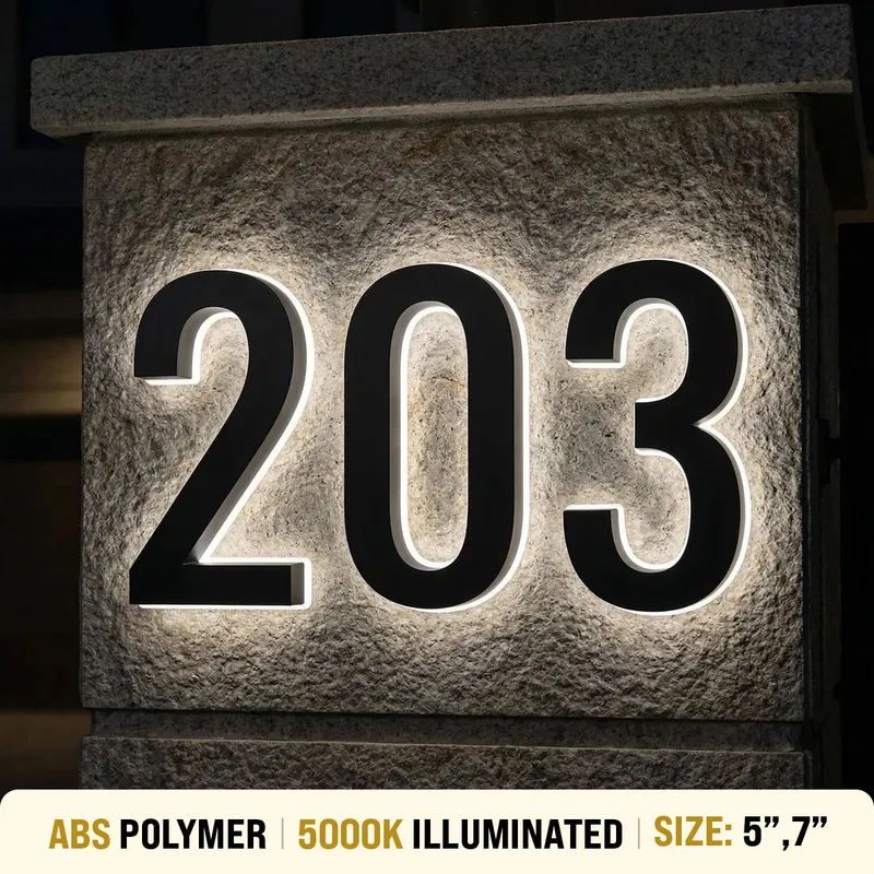 Lighted House Numbers - 5000K Illuminated — Modern Lights LED Bollards & Pathway Lights 24.0W 5000K