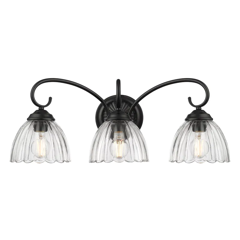 Golden Lighting Audra 3-light Vanity in Matte Black — Golden Lighting LED Wall Lights  